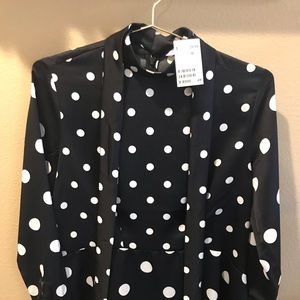 Black and White Polka Dot Blouse